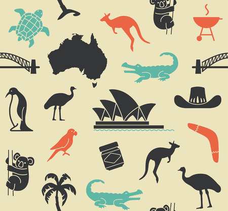 Australian seamless patternのイラスト素材