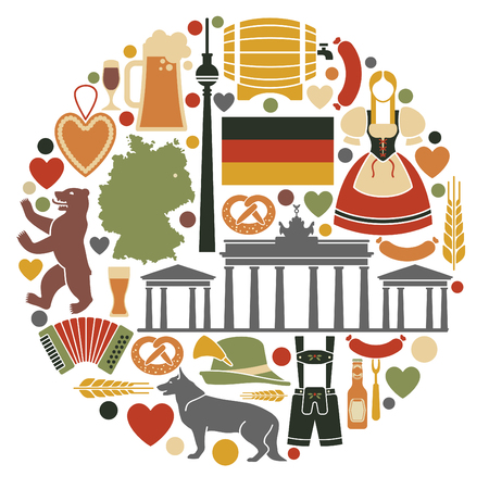 Icons Of Germany in the form of a circleのイラスト素材