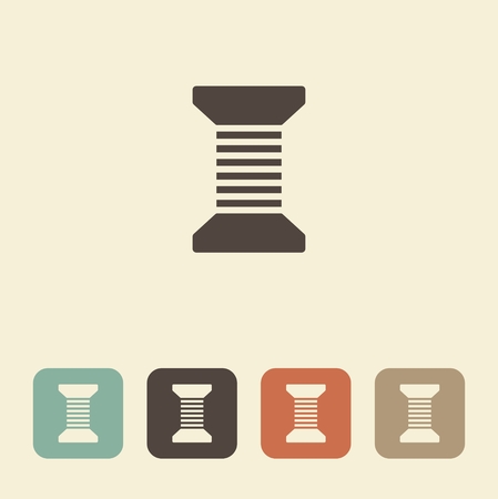 Vector icon of a spool of thread. Illustrationのイラスト素材