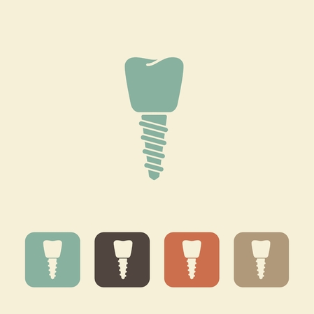 The symbol of tooth restoration. A dental implantのイラスト素材