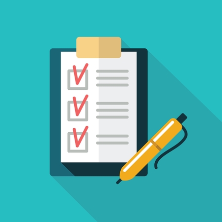 The checklist in a folder with clip and penのイラスト素材