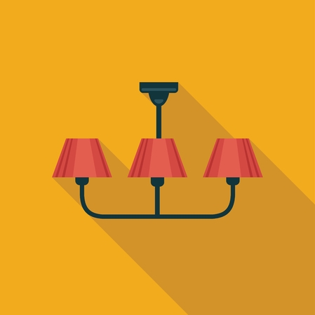 Simple flat icon handing chandeliers.  illustrationのイラスト素材