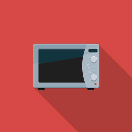 Flat color icon kitchen microwave.のイラスト素材