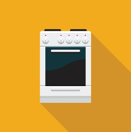Color flat icon electric cooking range with ovenのイラスト素材