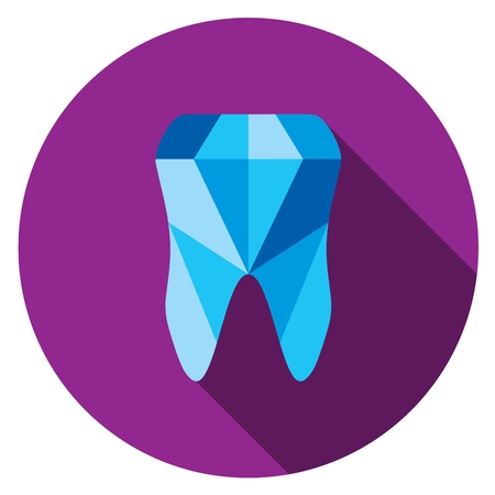 Tooth logo. Vector illustration for dental clinic branding with teeth in modern style - polygonal low polyのイラスト素材