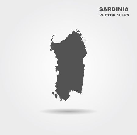 Map Of Sardinia. Italy. Vector illustrationのイラスト素材