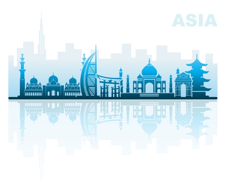 Architectural landmarks of Asiaのイラスト素材