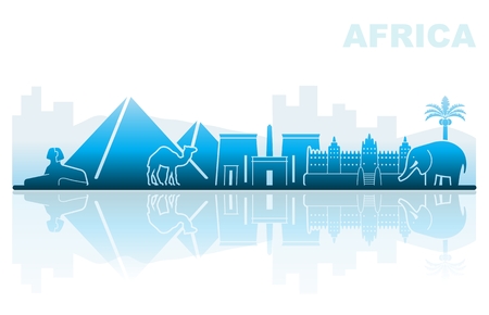 Attractions Africa abstract landscapeのイラスト素材