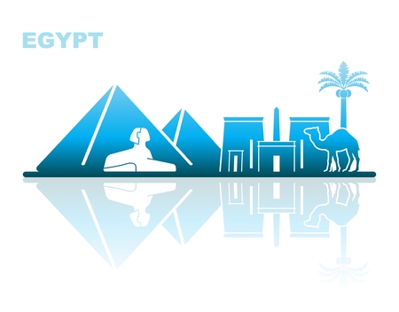 Abstract landscape of architectural landmarks of Egyptのイラスト素材