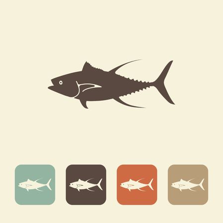 A stylized image of a tuna fish done in retro styleのイラスト素材