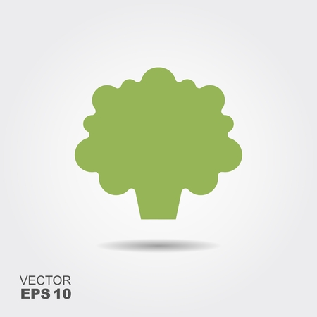 Broccoli flat icon vector, colorful logo illustration isolated on whiteのイラスト素材