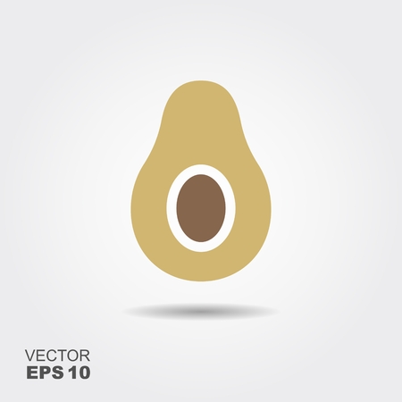 Avocado flat icon vector, colorful logo illustration isolated on whiteのイラスト素材