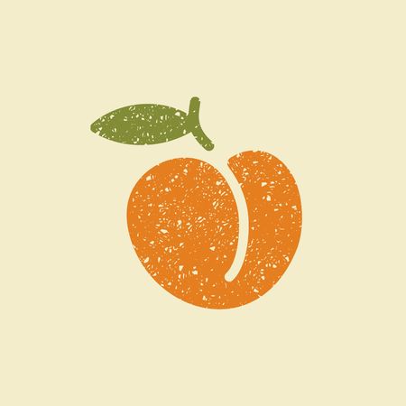 Isolated stylized icon of a peachのイラスト素材