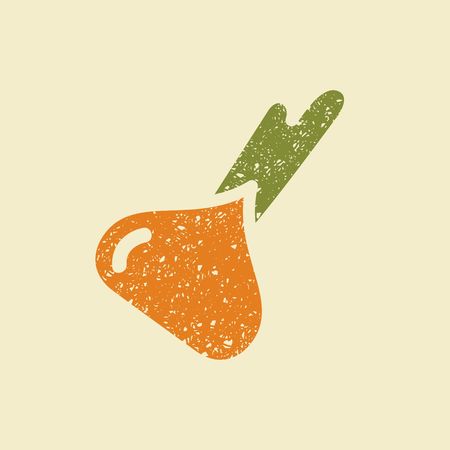 Icon of a onion. Stylized drawing with colored pencils.のイラスト素材