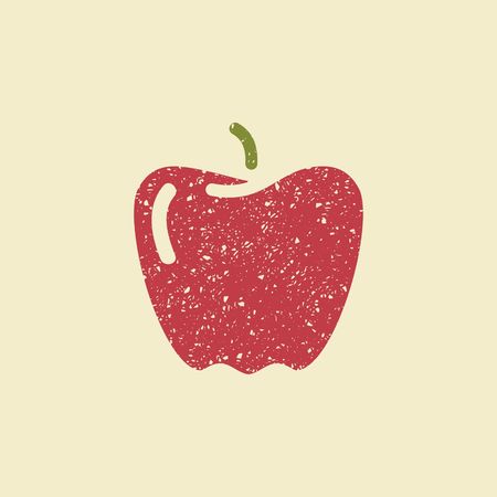 Icon of a paprika. Stylized drawing with colored pencils.のイラスト素材