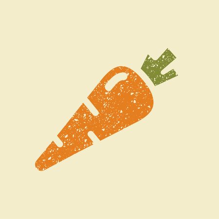 Icon of a carrot. Stylized drawing with colored pencils.のイラスト素材