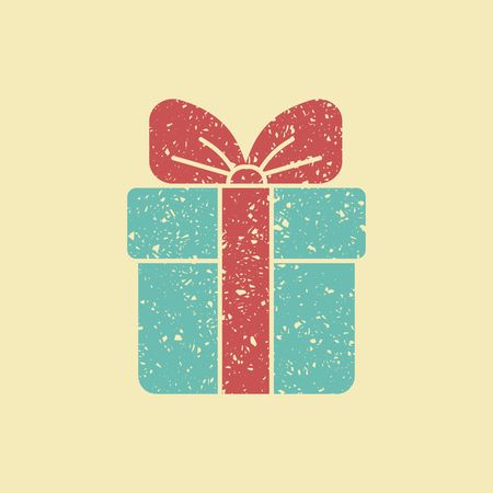 Gift box with bow. Image, stylized drawing crayonsのイラスト素材