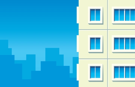 Abstract architectural design of a Building against cityのイラスト素材