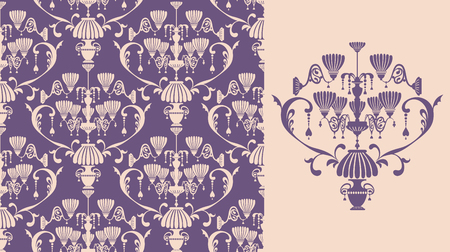 Seamless background with lampsのイラスト素材