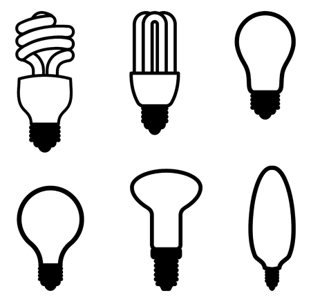 Different type of electric bulbのイラスト素材