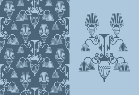 Seamless background with lampsのイラスト素材