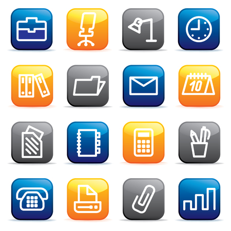 Different office and business iconsのイラスト素材