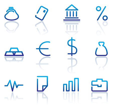 Simple image of financial and bank symbolsのイラスト素材