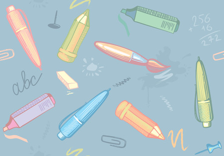 Seamless background school theme patternのイラスト素材