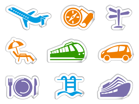 Stickers of travel and tourismのイラスト素材