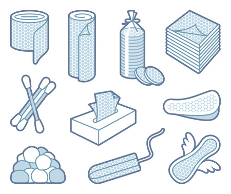 Products from a paper and cotton woolのイラスト素材
