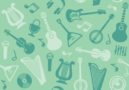 Seamless background with string musical instrumentsのイラスト素材