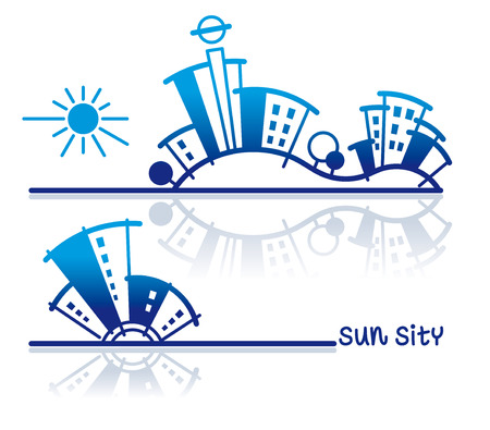 Abstract composition of a panorama of a cityのイラスト素材