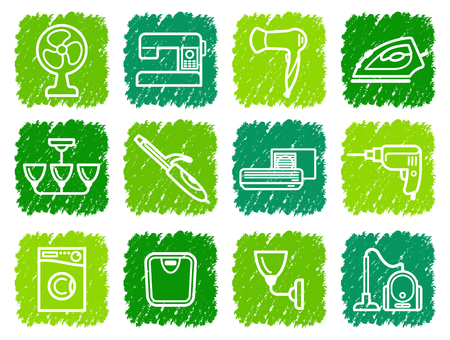 Icons of home appliances for the house vector illustration setのイラスト素材