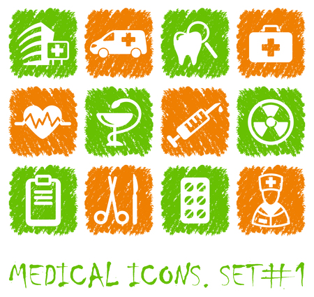 Pharma and Healthcare icons Vector illustration.のイラスト素材