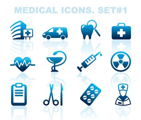 Pharma and Healthcare iconsのイラスト素材