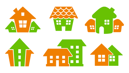 collection of real estate iconsのイラスト素材