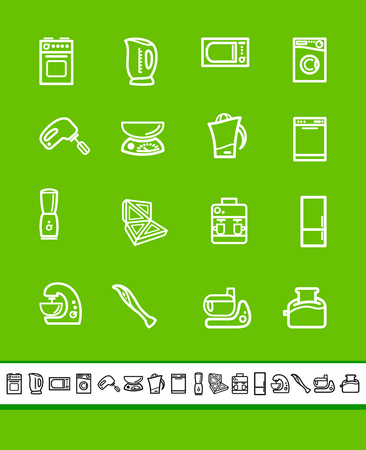 Simple icons of kitchen home appliances.のイラスト素材
