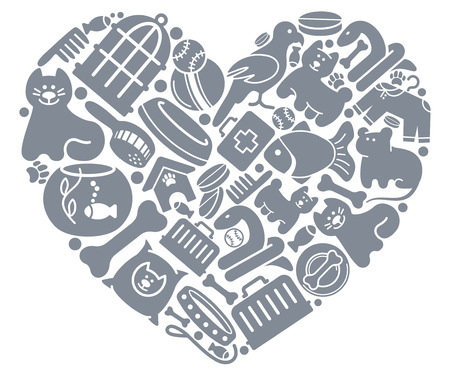Care symbols house pupils in the form of heartのイラスト素材