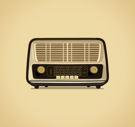 Radio receiver retro style vector illustrationのイラスト素材