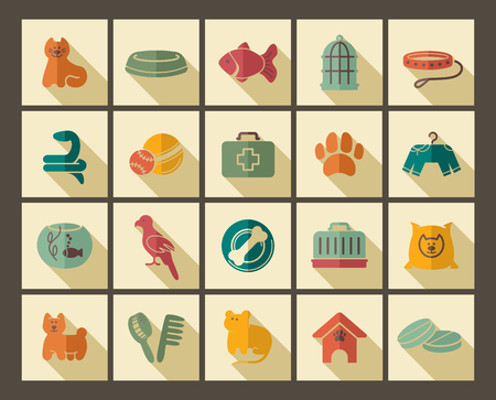 Icons on a veterinary science and care theme house pupilsのイラスト素材