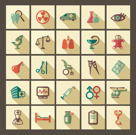 Icons of pharmacology and medicine. Vector illustrationのイラスト素材
