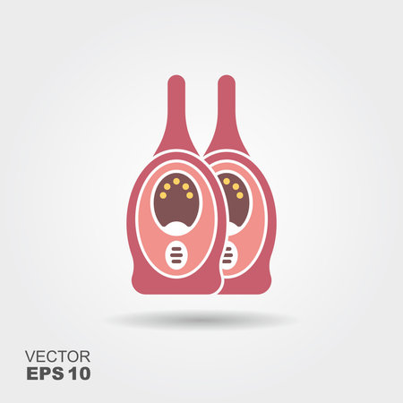 Baby monitor icon. Flat color design. Vector illustrationのイラスト素材