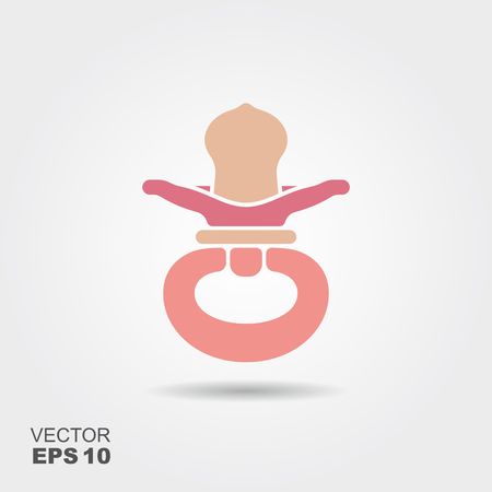 Flat icon pink baby pacifier for girl.のイラスト素材