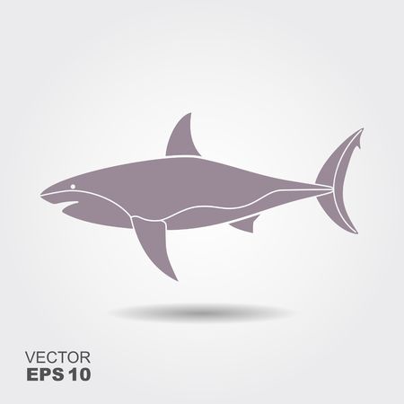 The silhouette of a shark. Flat vector icon of marine predatorのイラスト素材
