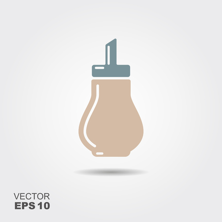 Glass sugar dispenser. Flat vector icon with shadowのイラスト素材