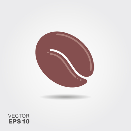 Coffee bean vector flat icon with shadowのイラスト素材