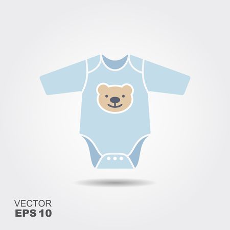 Baby boy bodysuit. Flat icon with a shadowのイラスト素材