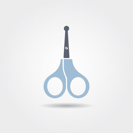 Safe scissors for child care. Flat iconのイラスト素材