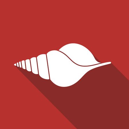 Silhouette of seashells. Flat vector icon with long shadowのイラスト素材