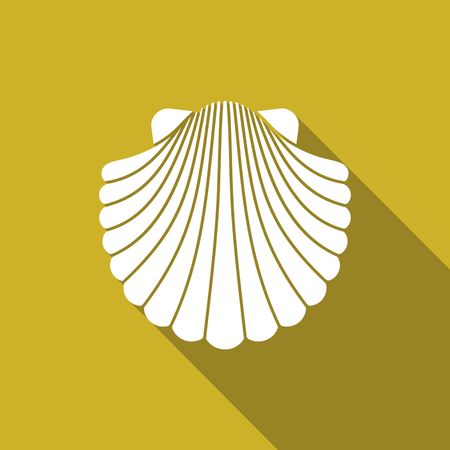 Sea shell. Flat vector icon with shadowのイラスト素材